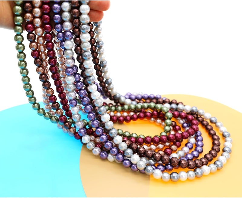 WEWE Pearl Choker Necklace for Women AAA+ Simulated Shell Pearl Necklace Strand Variety Of Colors 10mm Pearls Length 17 Inches - Image 5